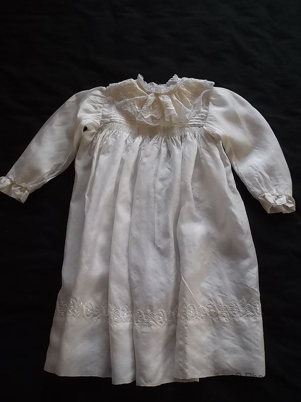 Antique Edwardian Silk & Lace Baby Christening Gown eBay
